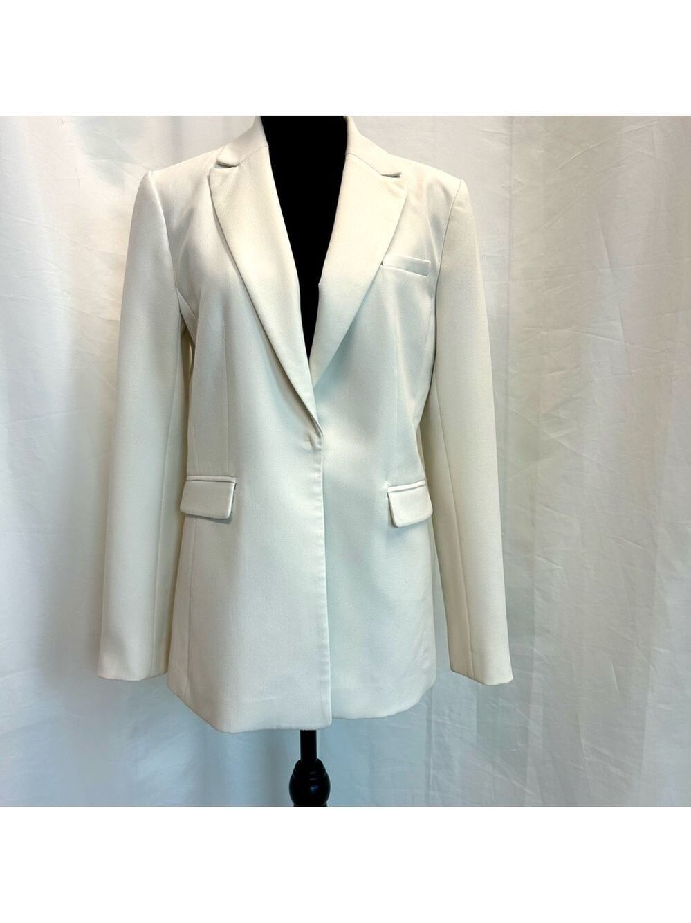 Banana republic white tailored single breasted blazer Sz 6 professional business - Picture 12 of 12